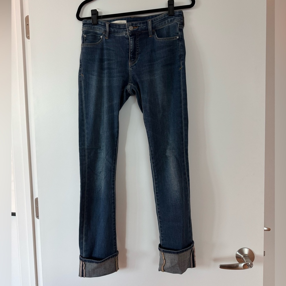 Pilcro and Letterpress Blue Denim Cuffed Jeans